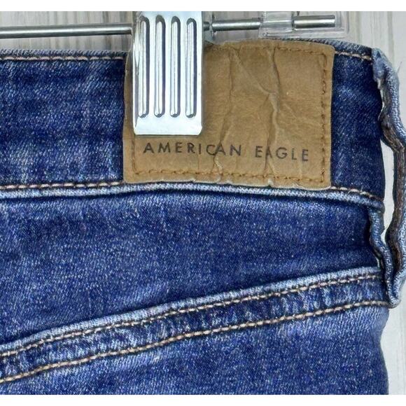 American Eagle distressed super hi rise jegging denim jeans Women’s Size 6 Tall - Picture 5 of 8
